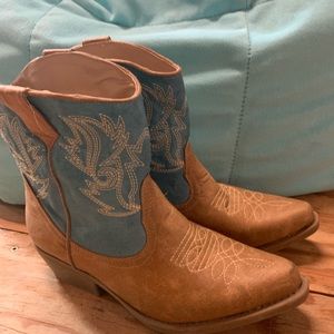 Teal and Brown cowboy boots